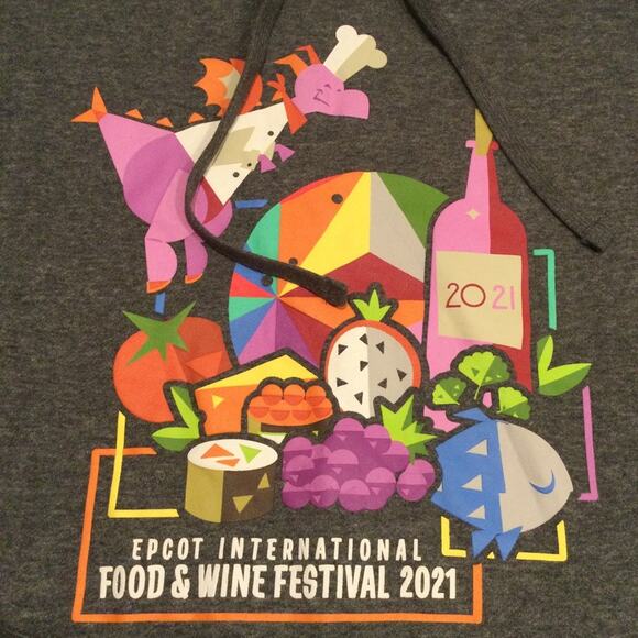 Disney NWT Epcot International Food/Wine Festival 2021 Passholder Rainbow Hoodie - Picture 3 of 11